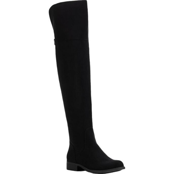 Sun and Stone Women's Over the Knee Allicce Black Microsuede Boots Size 5 - Picture 1 of 13